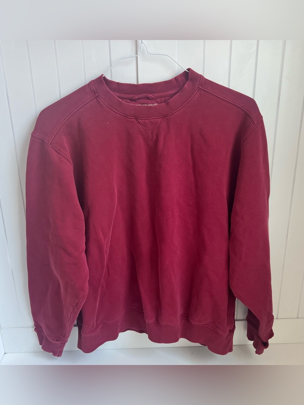 Vintage LL Bean Mens M Red Heavyweight Crewneck Sweatshirt Traditional Fit